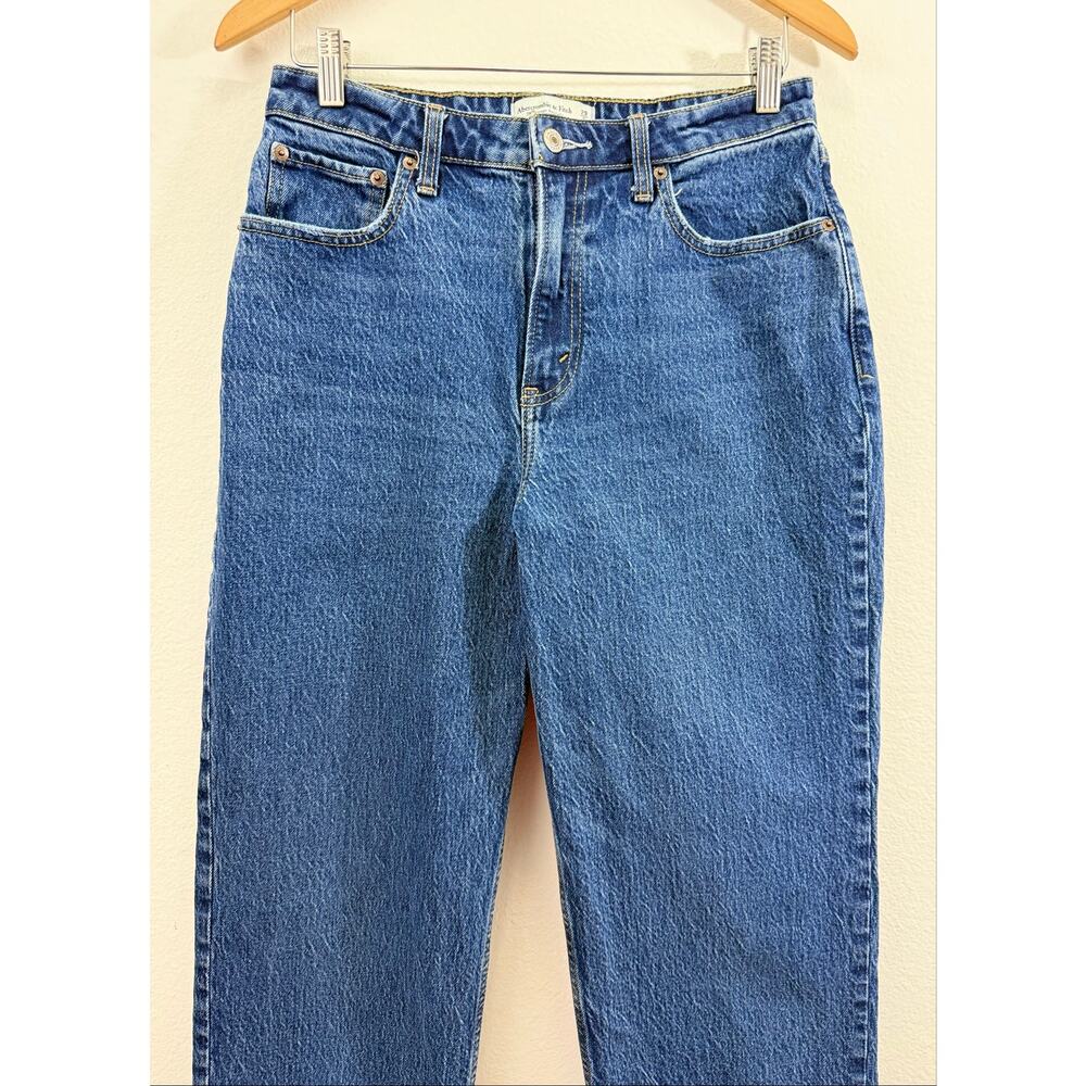 Abercrombie & Fitch The Vintage Straight High Rise Blue Jeans 29/8L Curve Love - Picture 4 of 11